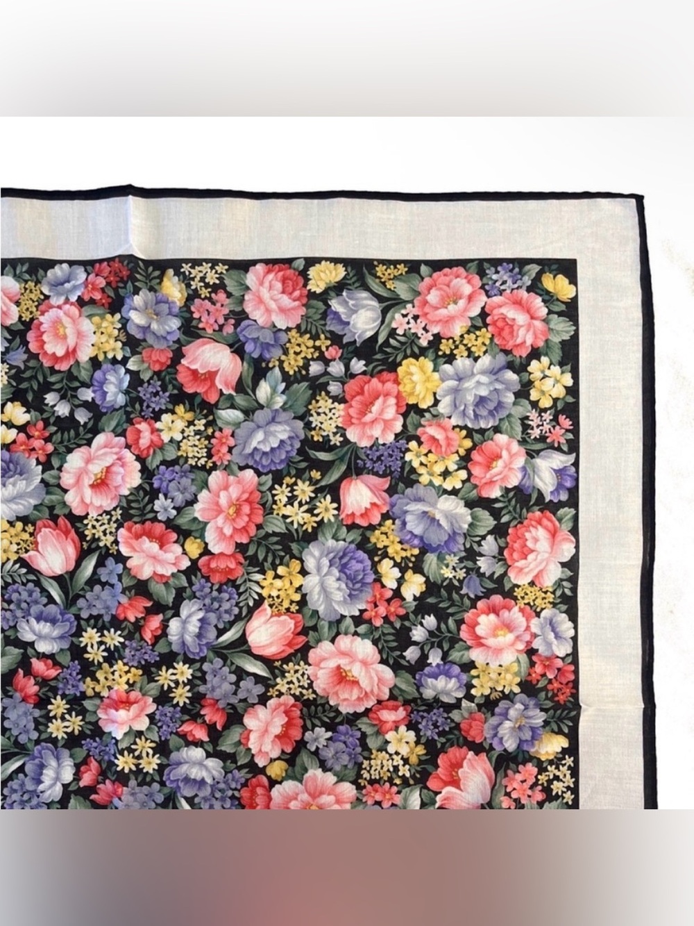 NWT Vintage YSL Yves Saint Laurent Floral Scarf Handkerchief - Picture 5 of 12